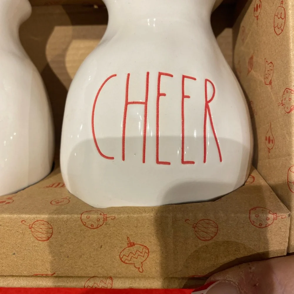 Rae Dunn set of three bud vases,‎ Christmas,Merry joy, and cheer